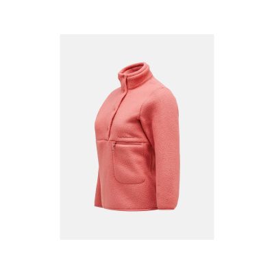 6. Peak Performance W Fleece Snap T Pink Sweatshirt