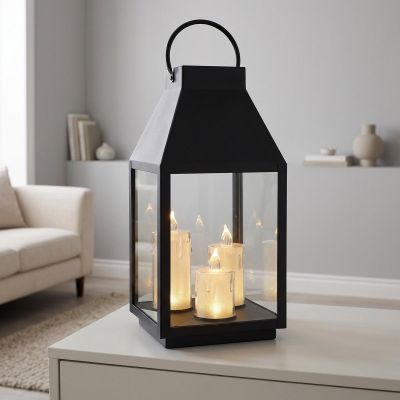 3. LED LANTERN 35CM 3 CANDLES SASKA GIFT & DECOR