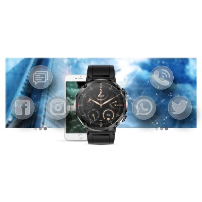 12. Gravity GT21-1+ Smartwatch Black Silicone Strap