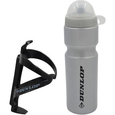 25. DUNLOP 750ML BIKE BOTTLE WITH CAGE SILVER