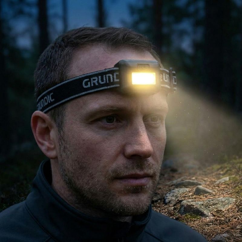 4. GRUNDIG COB LED TOURIST HEADLAMP - BLACK