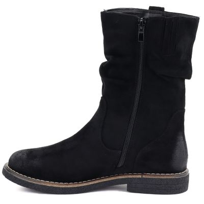 3. Women's insulated ankle boots with a ruffled upper, black M.Daszyńskie SA296-5