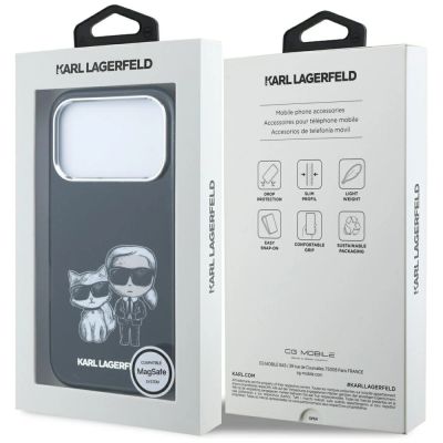8. Karl Lagerfeld IML Karl&Choupette Bodies Sketch Print MagSafe Case for iPhone 17 Pro Max / 18 Pro Max - Black