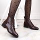 10. Filippo W PAW478B brown patent leather ankle boots with insulated crocodile skin