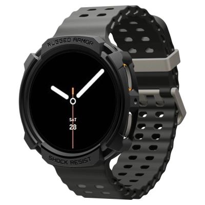 3. Spigen Rugged Armor Case for Samsung Galaxy Watch 8 44mm - Matte Black