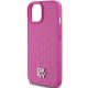 6. DKNY Leather Pattern Metal Logo MagSafe Case for iPhone 15 / 14 / 13 - Pink