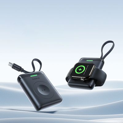 7. Baseus EnerFill FW11 5W Power Bank for Apple Watch with Built-in Cable - Black