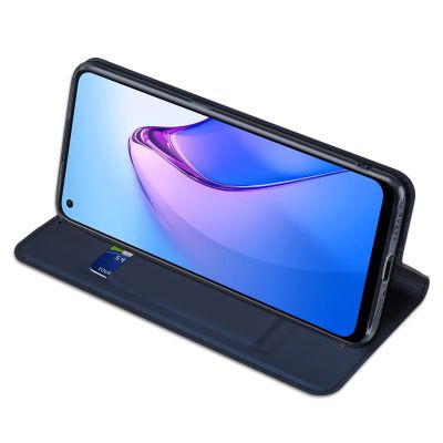 5. Dux Ducis Skin Pro case for Oppo Reno 8 flip cover card wallet stand blue