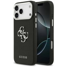 Guess Grained Big 4G Classic Logo case for iPhone 17 Pro Max - black