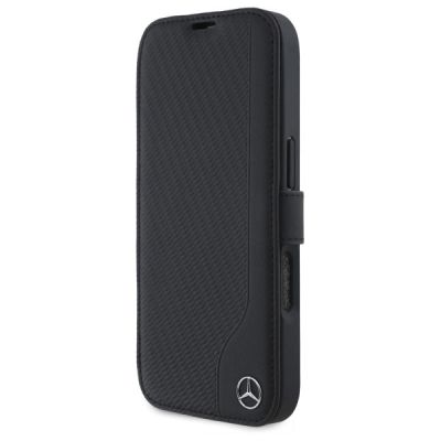 6. Mercedes Leather Wood Imitation iPhone 16 Pro Max Case - Black
