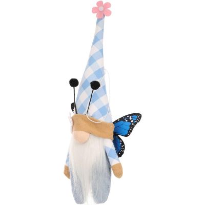 8. BLUE BUTTERFLY GNOME 25CM SPRING DECORATION