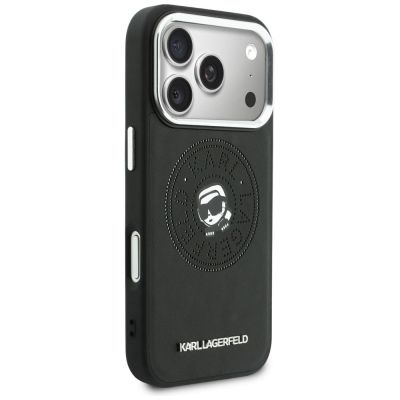 4. Karl Lagerfeld Point & Karl Sketch MagSafe Case for iPhone 17 Pro Max - Black