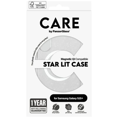 4. CARE by PanzerGlass Flagship Urban Combat StarLight White QI Case for Samsung Galaxy S25+ - Transparent