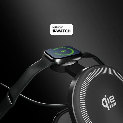 8. SBS Qi2.2 25W Inductive 3-in-1 Foldable Charging Station with MFI Certificate - Black