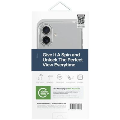 3. Uniq Swivix 360 Rotating Kickstand Case for iPhone 16 Plus - Transparent
