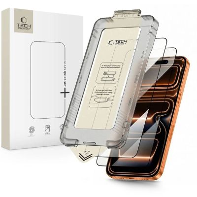 9. Tech-Protect Quick Set+ 2-pack tempered glass for iPhone 17 Pro - black