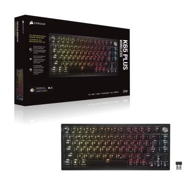 2. Corsair K65 PLUS keyboard Gaming USB + RF Wireless + Bluetooth QWERTY US English Black