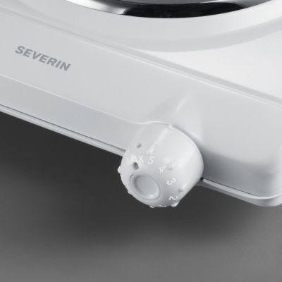 4. SEVERIN Single-Hotplate Electric Cooker, White Enamel, Thermostat, 1500 W, DK1091