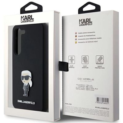 8. Karl Lagerfeld Silicone Ikonik Metal Pin case for Samsung Galaxy S23+ - black