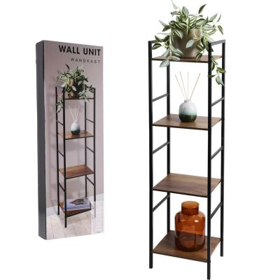 5. BLACK METAL SHELVING 4 SHELVES 29.5x23.5x106.5CM
