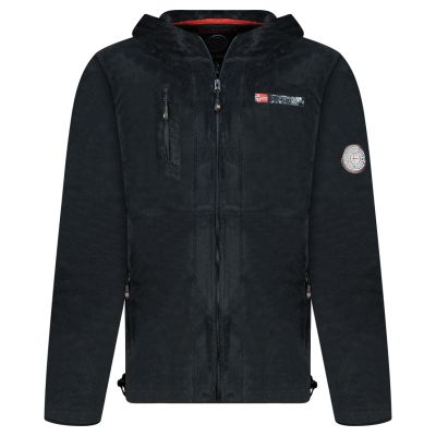 2. Men’s Fleece Pullover Geographical Norway UPLOAD HOOD BLACK DB MEN 224 (WY3383H/GN-BLACK)
