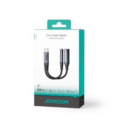 5. Joyroom SY-C02 2in1 DAC adapter USB-C to USB-C / 3.5 mm mini jack - black