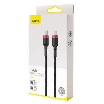22. Baseus CATKLF-AL91 USB-C - USB-C PD QC cable 100W 5A 480Mb/s 2m - black and red