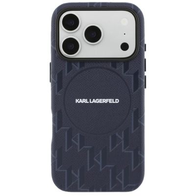 3. Karl Lagerfeld Monogram Logo MagSafe Case for iPhone 17 Pro - Blue