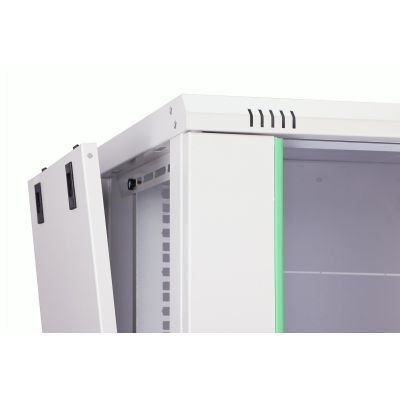 45. Digitus DYNAmic 19" 16U wall-mounted network cabinet 600x450, glass door, gray, undivided, assembled, 60kg
