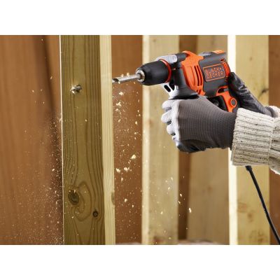 3. Black & Decker BEH710-QS Drill, 2800 RPM, Black, Orange
