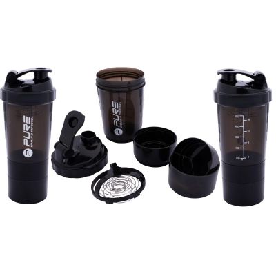 5. FITNESS SHAKER BOTTLE 500ML BLACK PURE 2 IMPROVE