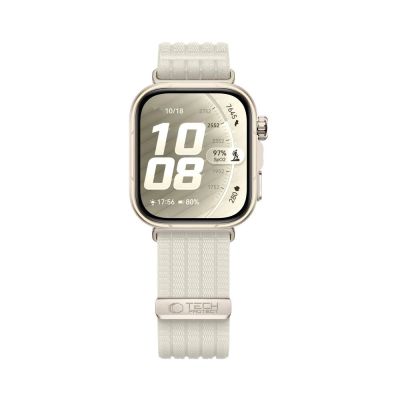 3. Tech-Protect Nylon Strap for Huawei Watch Fit 3 / 4 / 4 Pro / 5 / 5 Pro - White