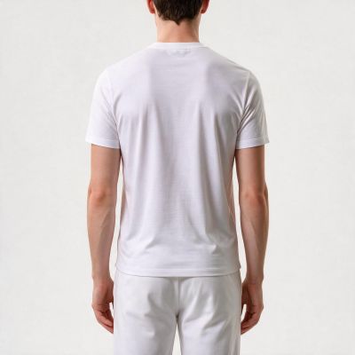 3. Paul&Shark men's cotton T-shirt white 26411035-10 - classic cut, logo