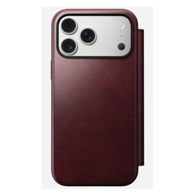 8. NOMAD Modern Leather Folio - MagSafe-compatible leather case for iPhone 17 Pro Max, Horween leather (burgundy)