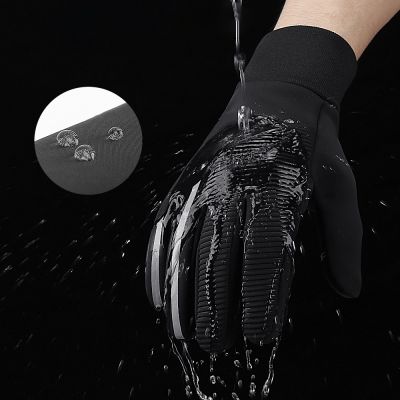 2. Insulated, non-slip sports phone gloves (size L) - black