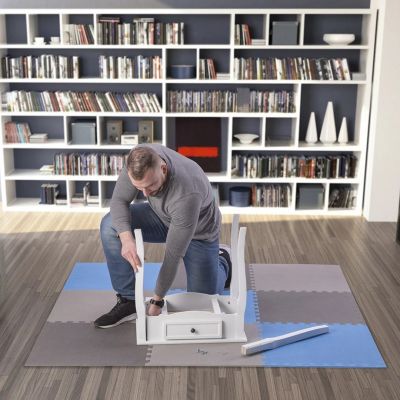 4. Multipack One Fitness MP10 puzzle mat blue-gray 9 pieces 10 mm