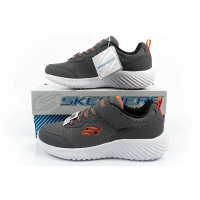 10. Skechers Bounder children's sports shoes with Velcro, lightweight, fashionable gray