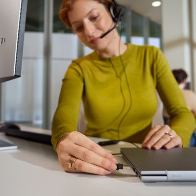 45. HP Poly Mission 415 Monaural USB Wired Headset Classic
