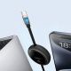 4. Baseus Free2Draw Mini USB-C - USB-C 100W 1m retractable cable - black