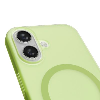 5. Puro Daylight Magsafe Compatible Silicone Case for iPhone 17 - Translucent Green