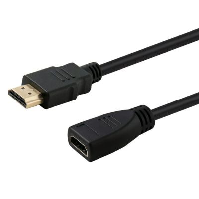 SAVIO CL-132 extension cable with shutter (HDMI F - HDMI M; 1m; black)
