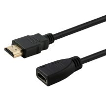 SAVIO CL-132 extension cable with shutter (HDMI F - HDMI M; 1m; black)