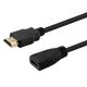 SAVIO CL-132 extension cable with shutter (HDMI F - HDMI M; 1m; black)