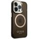 4. Guess GUHMP14XHTCMK iPhone 14 Pro Max 6.7" black/black hard case Gold Outline Translucent MagSafe