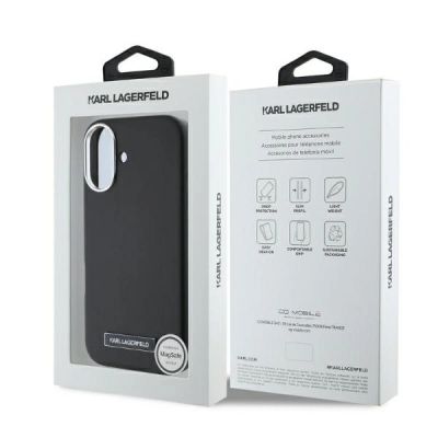 5. Karl Lagerfeld FW Metal Plate MagSafe iPhone 16 Case - Black