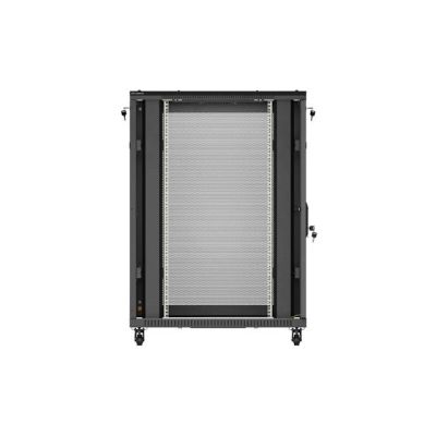 8. 19" 22U 800x1200 black Lanberg floor-standing rack cabinet with perforated doors (flat pack)