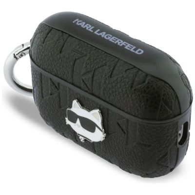 3. Karl Lagerfeld Monogram Choupette Head Case for AirPods Pro 3 - Black