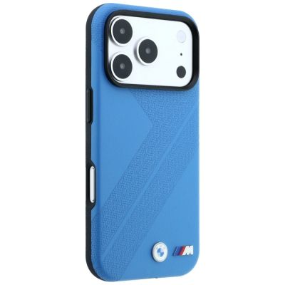 4. BMW M Tire Track Metal Logo MagSafe Case for iPhone 17 Pro / 18 Pro - Blue