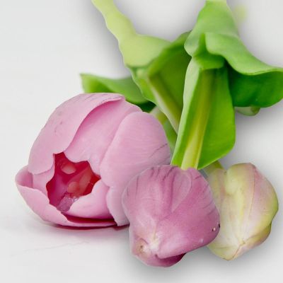 20. BOUQUET OF 5 PURPLE TULIPS 39 CM LIFE-LIKE SPRING DECORATION