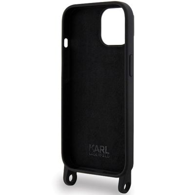 6. Karl Lagerfeld KLHCP15SSCBSKNK iPhone 15 6.1" hardcase black/black Crossbody Silicone Ikonik